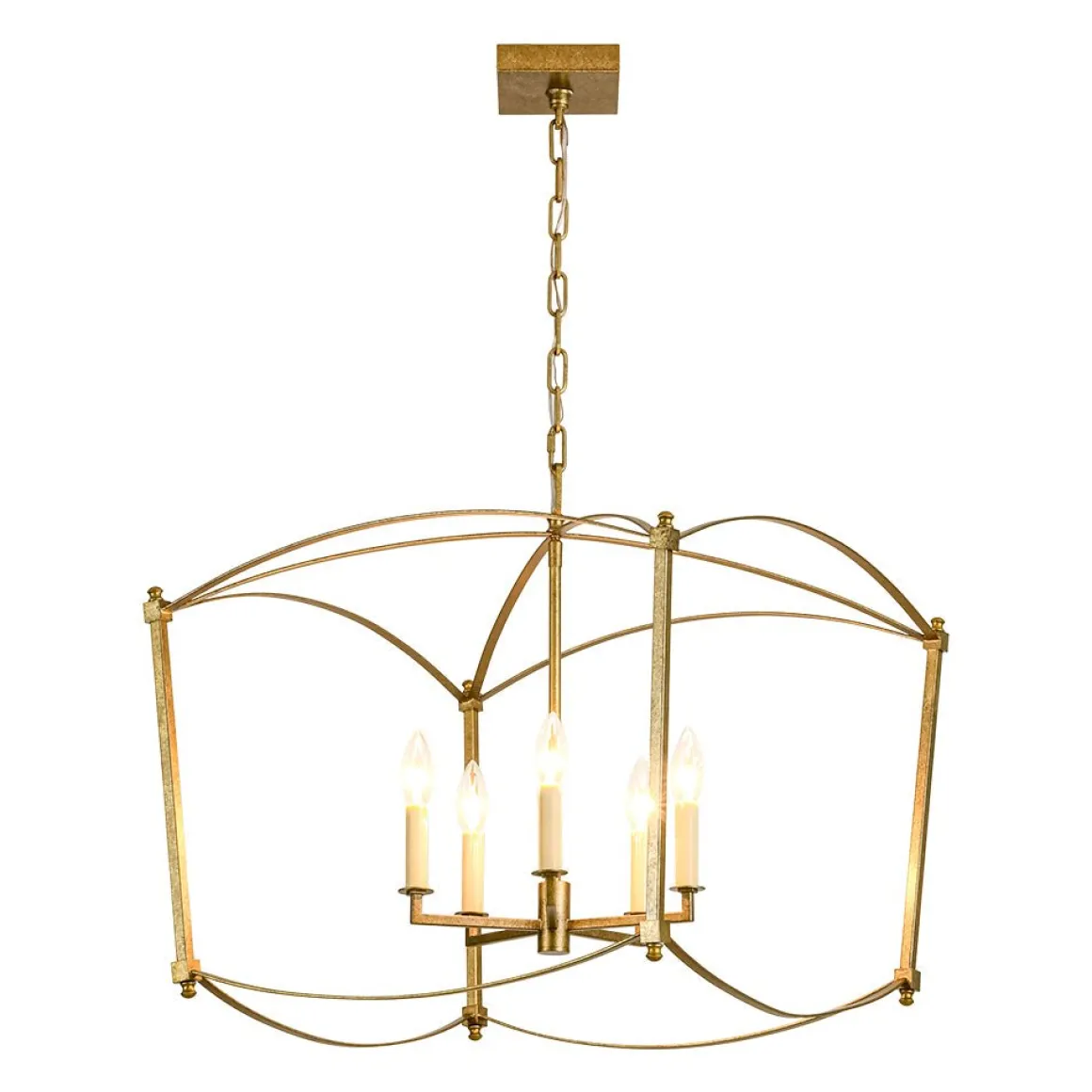 5-light French Antique Candle Style Lantern Pendant Chandelier