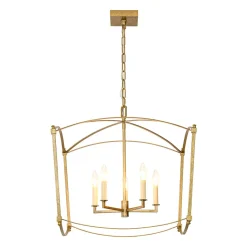 5-light French Antique Candle Style Lantern Pendant Chandelier