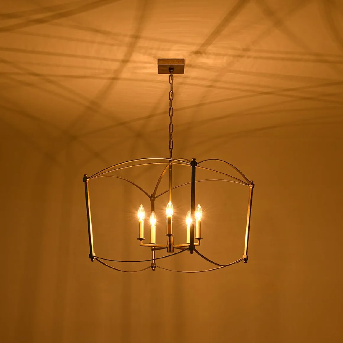 5-light French Antique Candle Style Lantern Pendant Chandelier