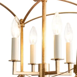 4-light French Antique Candle Style Lantern Semi Flush