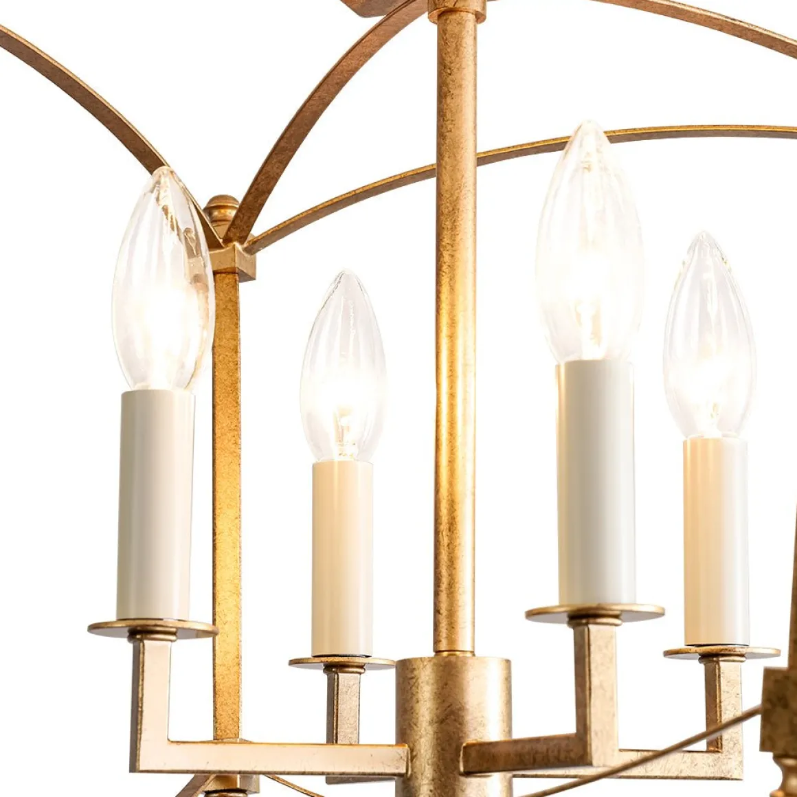 4-light French Antique Candle Style Lantern Semi Flush