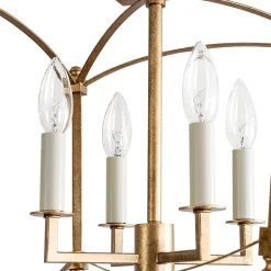 4-light French Antique Candle Style Lantern Semi Flush