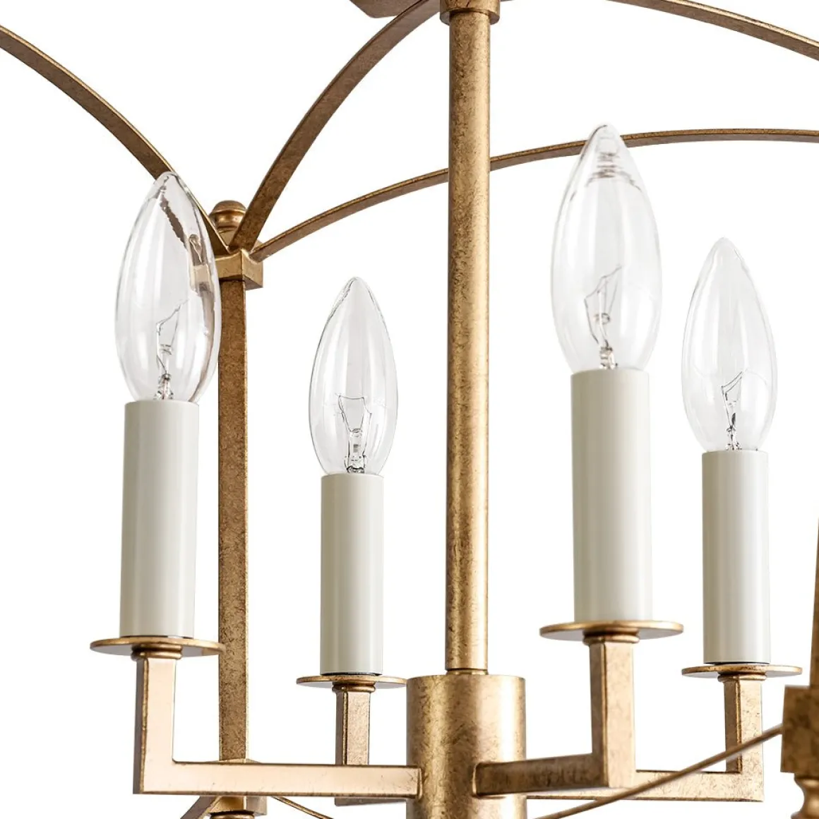 4-light French Antique Candle Style Lantern Semi Flush