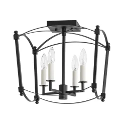 4-light French Antique Candle Style Lantern Semi Flush