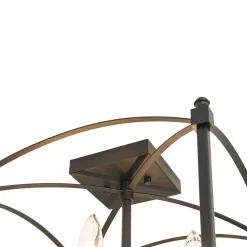 4-light French Antique Candle Style Lantern Semi Flush
