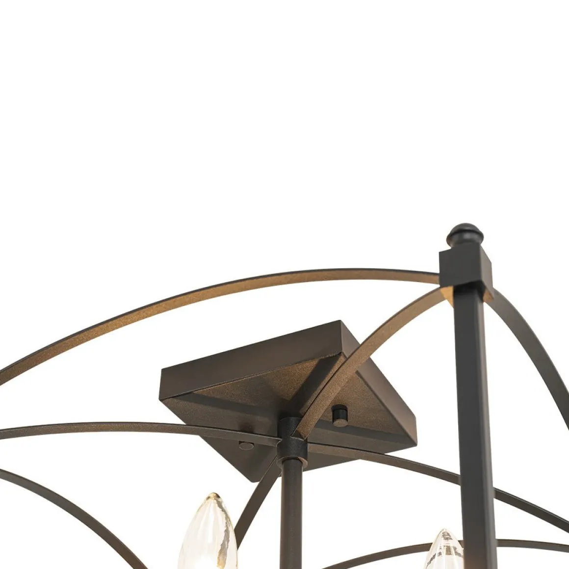 4-light French Antique Candle Style Lantern Semi Flush