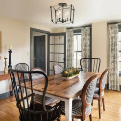 4-light French Antique Candle Style Lantern Semi Flush