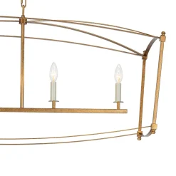 5-light French Antique Candle Wide Lantern Island Chandelier