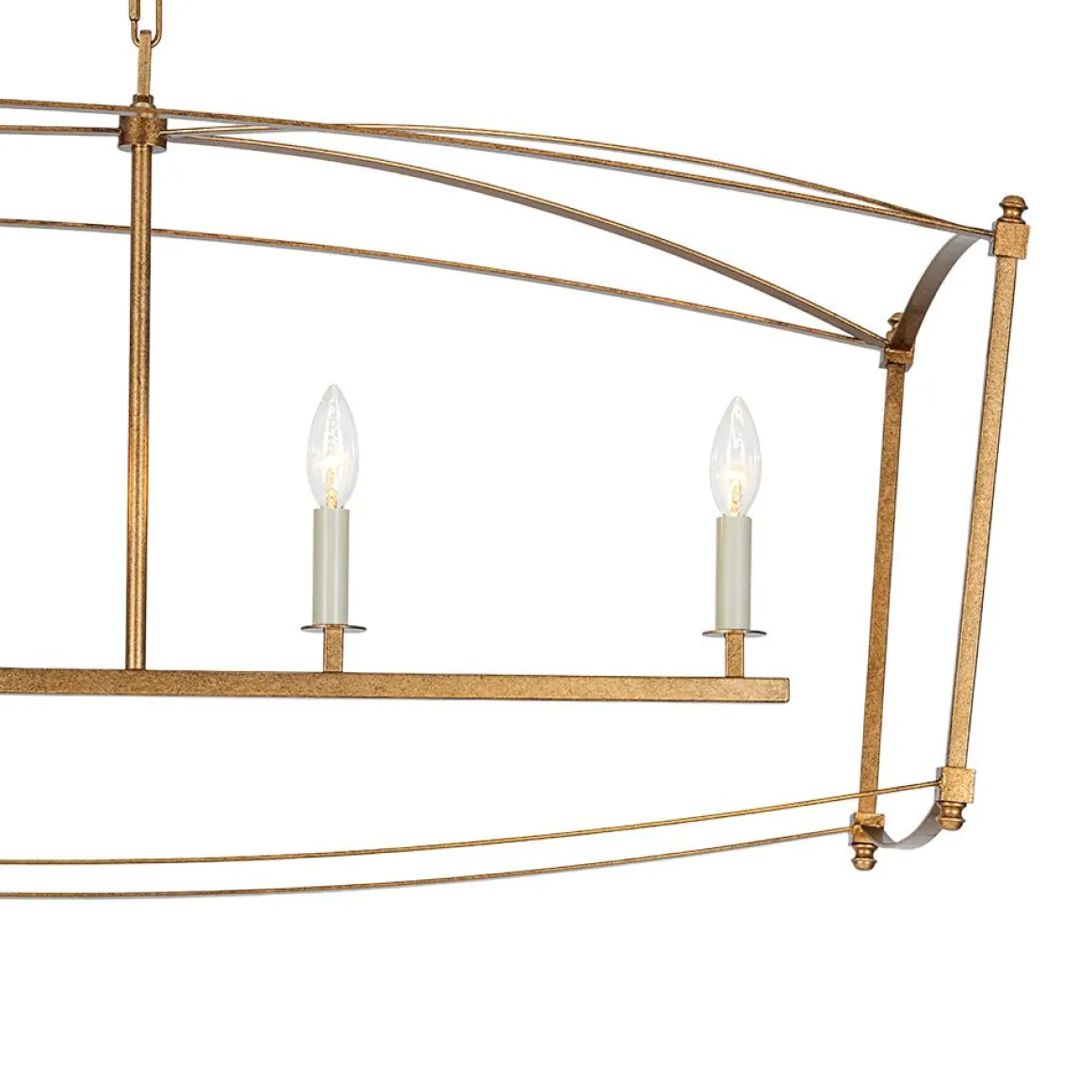5-light French Antique Candle Wide Lantern Island Chandelier