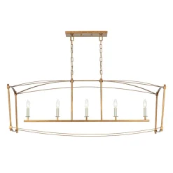 5-light French Antique Candle Wide Lantern Island Chandelier