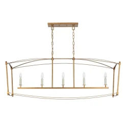 5-light French Antique Candle Wide Lantern Island Chandelier
