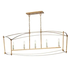 5-light French Antique Candle Wide Lantern Island Chandelier