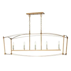 5-light French Antique Candle Wide Lantern Island Chandelier