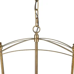 4-light French Antique Gold Candle Square Lantern Chandelier