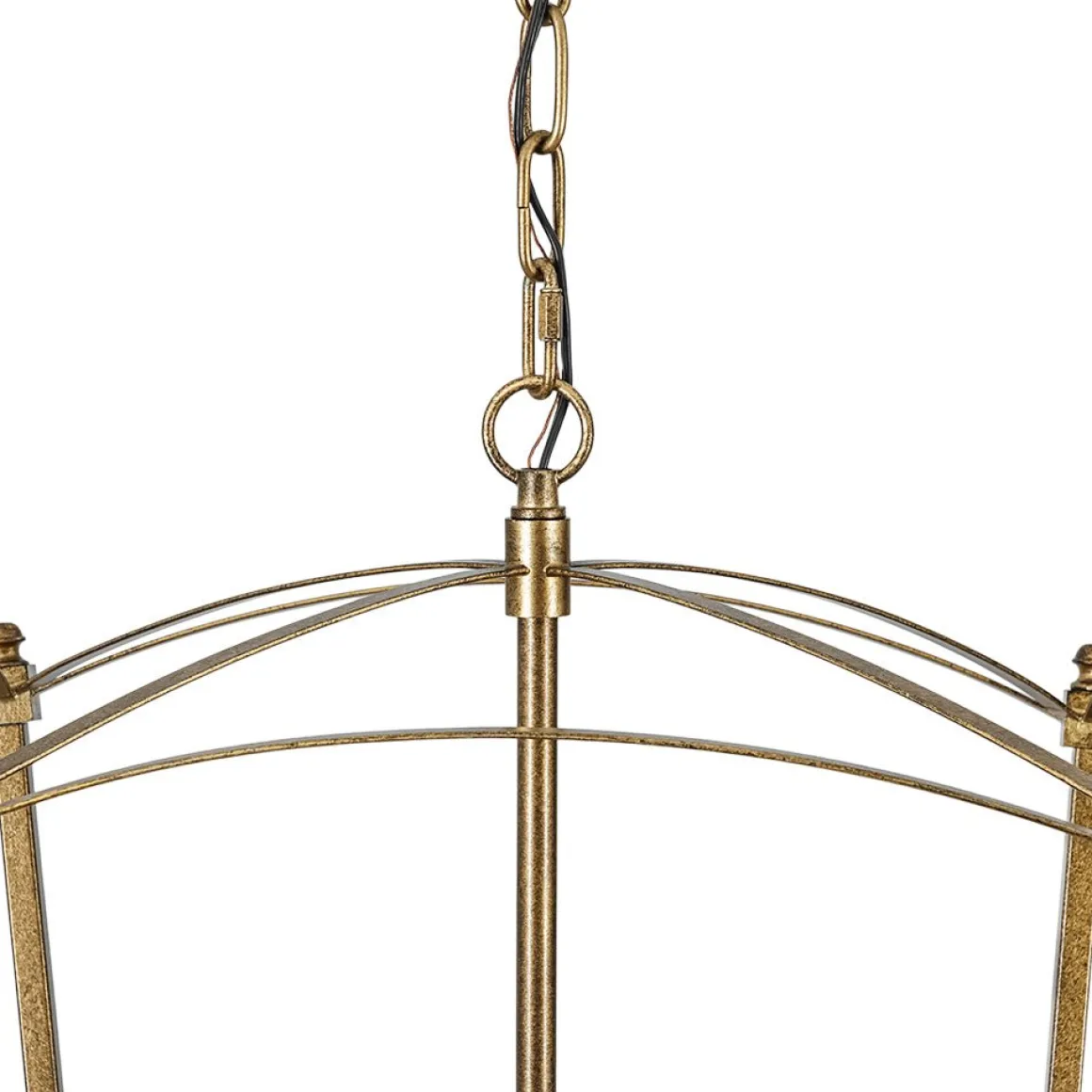 4-light French Antique Gold Candle Square Lantern Chandelier
