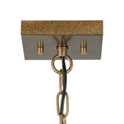 4-light French Antique Gold Candle Square Lantern Chandelier