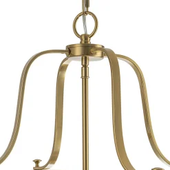 4-Light French Candle Style Wide Square Glass Lantern Pendant