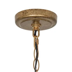 5-Light French Distressed Gold Candle Linear Island Chandelier