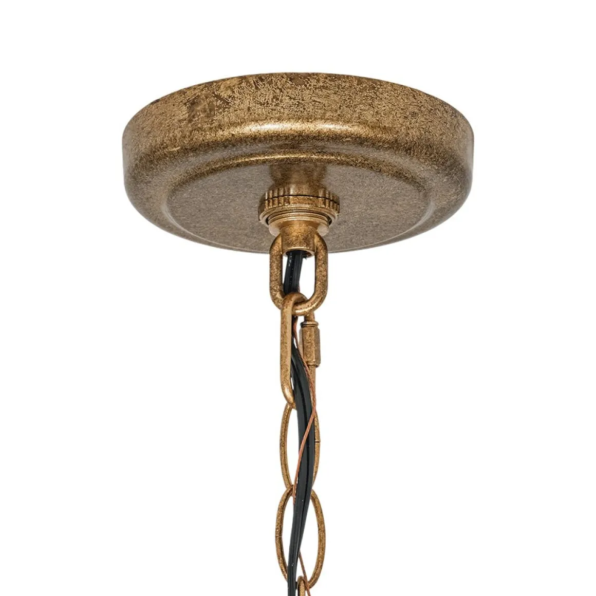 5-Light French Distressed Gold Candle Linear Island Chandelier