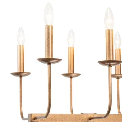 10-Light French Vintage Candle Style Linear Island Chandelier