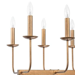 10-Light French Vintage Candle Style Linear Island Chandelier