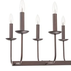 10-Light French Vintage Candle Style Linear Island Chandelier