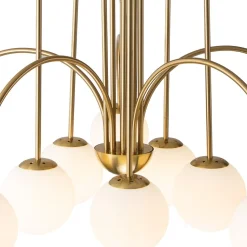 10-Light Frosted Glass Globe Bubble Chandelier