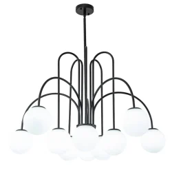 10-Light Frosted Glass Globe Bubble Chandelier