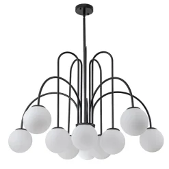 10-Light Frosted Glass Globe Bubble Chandelier