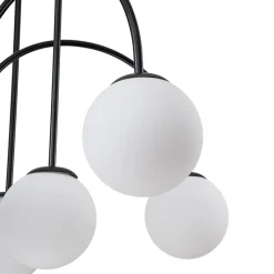10-Light Frosted Glass Globe Bubble Chandelier