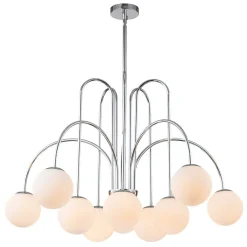 10-Light Frosted Glass Globe Bubble Chandelier