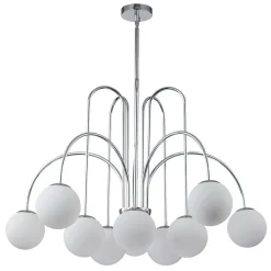 10-Light Frosted Glass Globe Bubble Chandelier