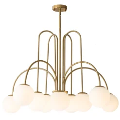 10-Light Frosted Glass Globe Bubble Chandelier
