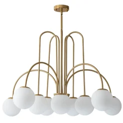 10-Light Frosted Glass Globe Bubble Chandelier