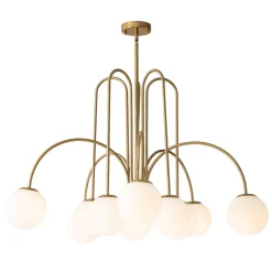 10-Light Frosted Glass Globe Bubble Chandelier