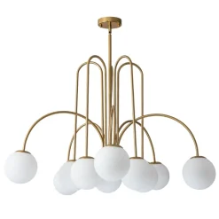 10-Light Frosted Glass Globe Bubble Chandelier