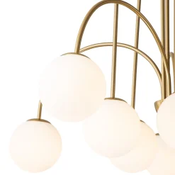 10-Light Frosted Glass Globe Bubble Chandelier