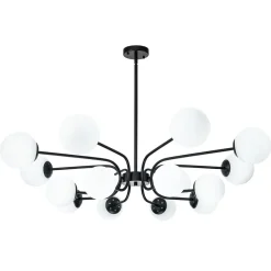 16-Light Frosted Glass Globe Bubble Sputnik Chandelier