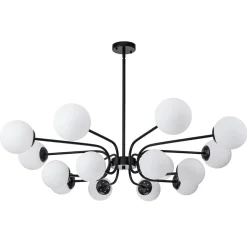 16-Light Frosted Glass Globe Bubble Sputnik Chandelier