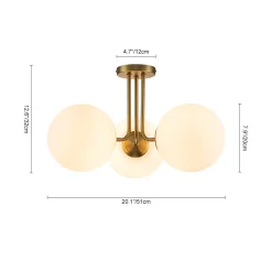 3-Light Frosted Glass Globe Ceiling Light