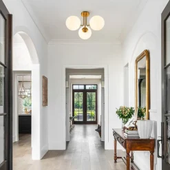 3-Light Frosted Glass Globe Ceiling Light