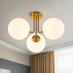 3-Light Frosted Glass Globe Ceiling Light