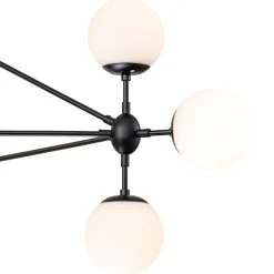 10-Light Frosted Glass Globe Geometric Chandelier