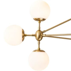 10-Light Frosted Glass Globe Geometric Chandelier