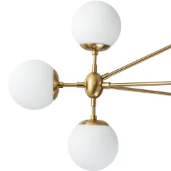 10-Light Frosted Glass Globe Geometric Chandelier