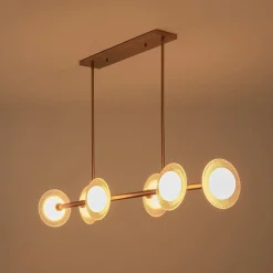 6-Light Frosted Glass Globe Linear Island Chandelier