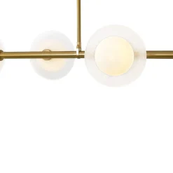 6-Light Frosted Glass Globe Linear Island Chandelier