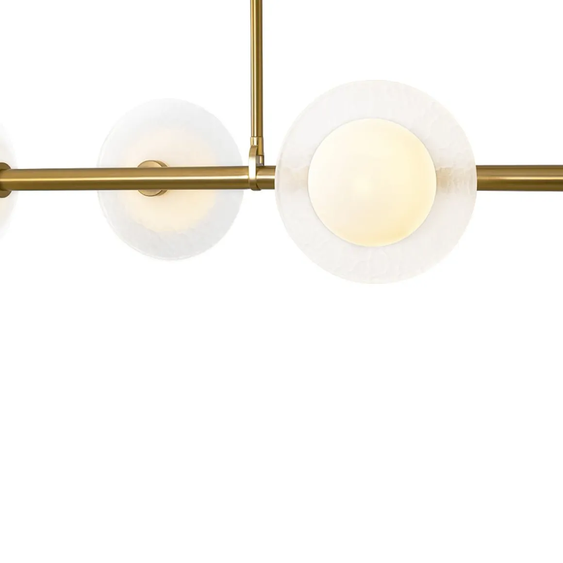 6-Light Frosted Glass Globe Linear Island Chandelier