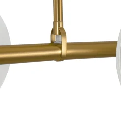 6-Light Frosted Glass Globe Linear Island Chandelier