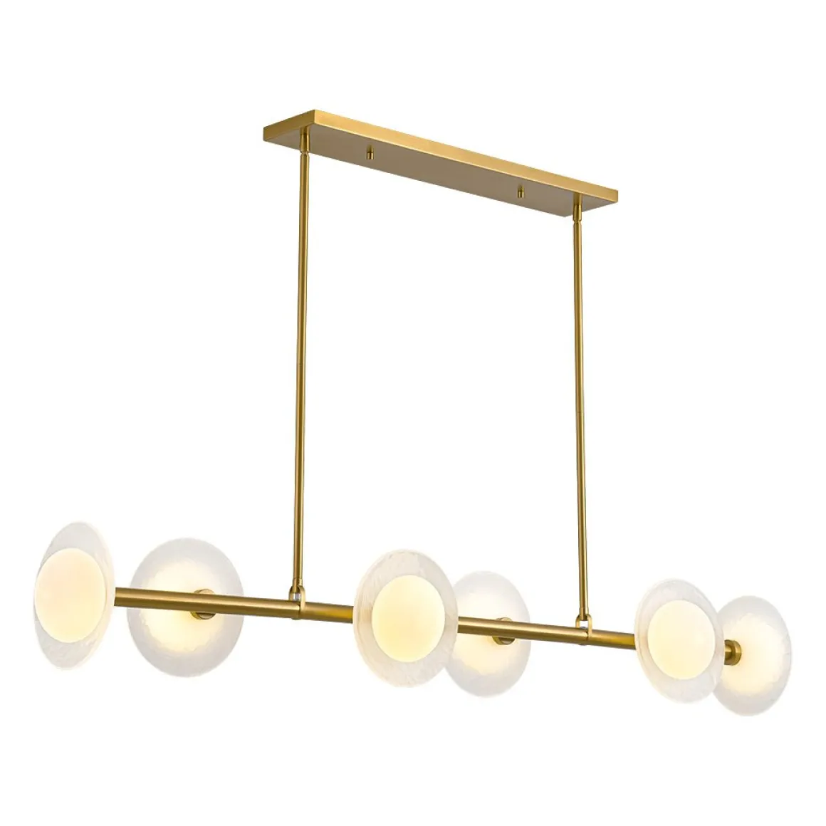 6-Light Frosted Glass Globe Linear Island Chandelier